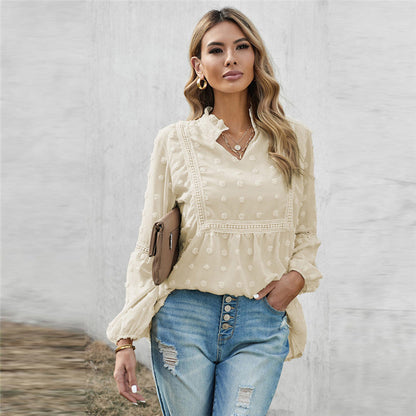 Chic Lace V-Neck Blouse by Sophie Laurie