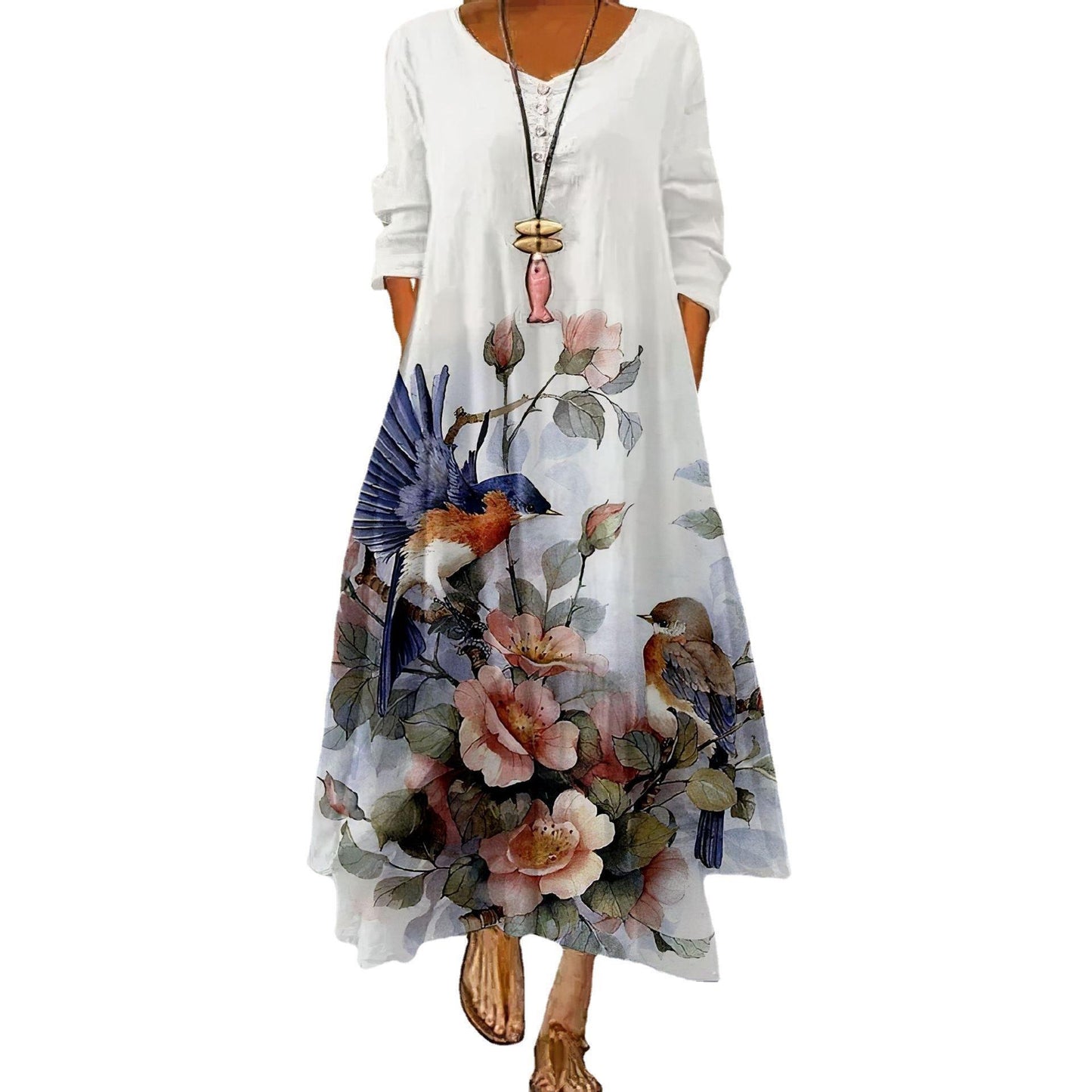 Artistic Floral Swing Dress by Sophie Laurie