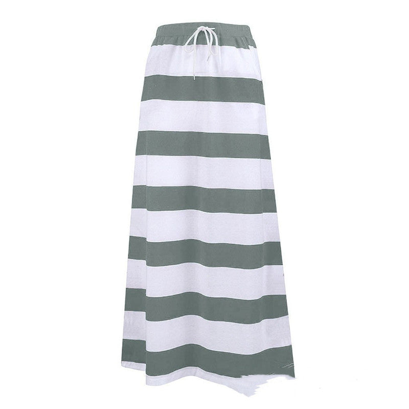 Striped Cotton A-Line Skirt by Sophie Laurie