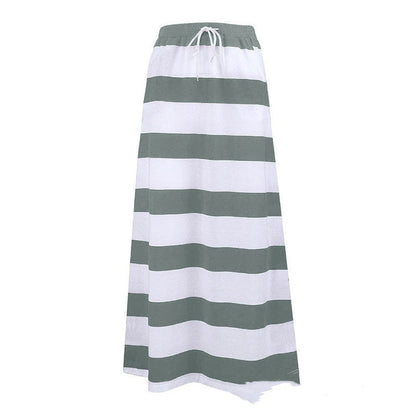 Striped Cotton A-Line Skirt by Sophie Laurie