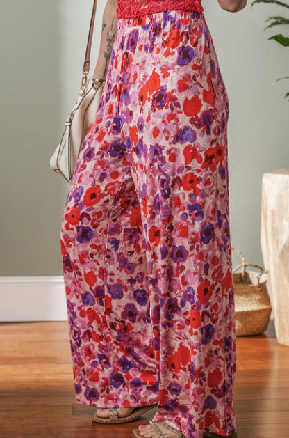 Vibrant Floral High Waist Pants by Sophie Laurie