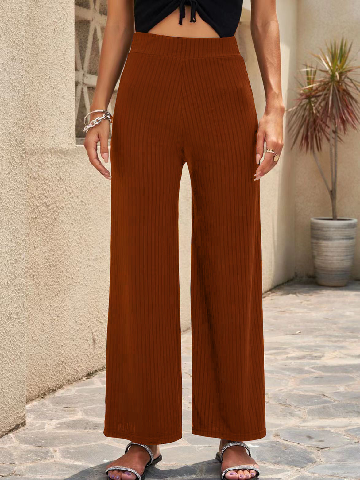 Stretch Wide-Leg Pants by Sophie Laurie