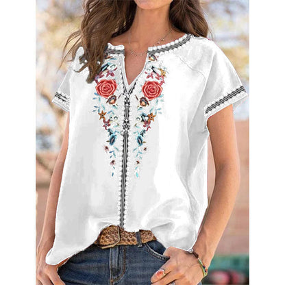 Ethnic Print Short Sleeve Top Sophie Laurie