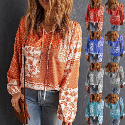 Boho Print Sophie Laurie Long Sleeve Blouse