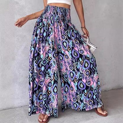 Retro Floral Wide-Leg Pants by Sophie Laurie