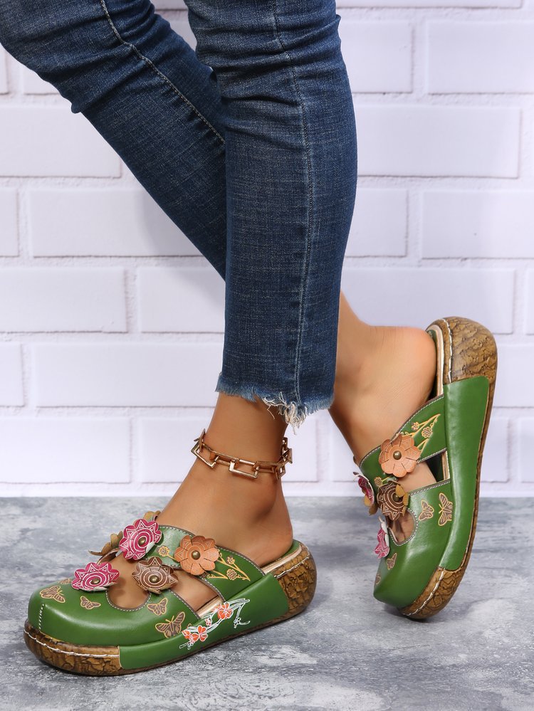 Boho Floral Sophie Laurie Round Toe Sandals