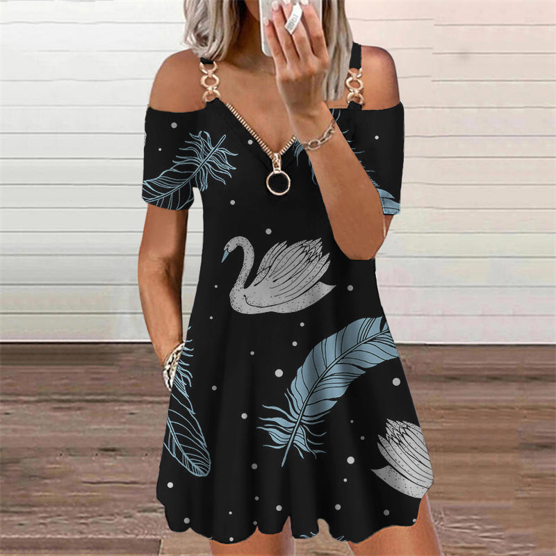 Chic Print Short Sleeve Dress by Sophie Laurie