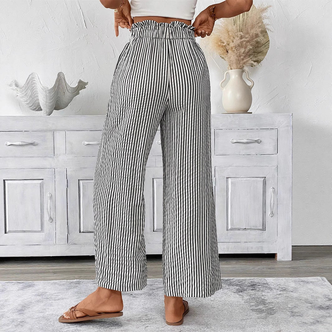 Striped Straight-Leg Pants by Sophie Laurie