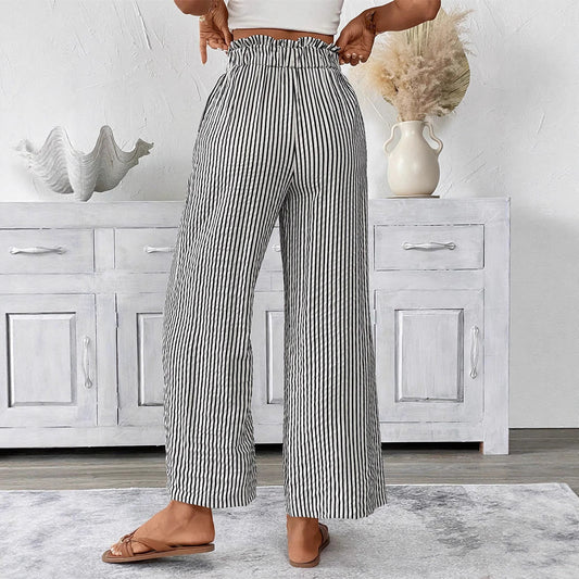 Striped Straight-Leg Pants by Sophie Laurie