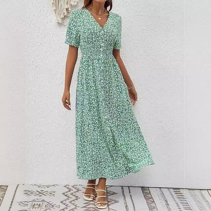 Elegant V-Neck Split Dress by Sophie Laurie