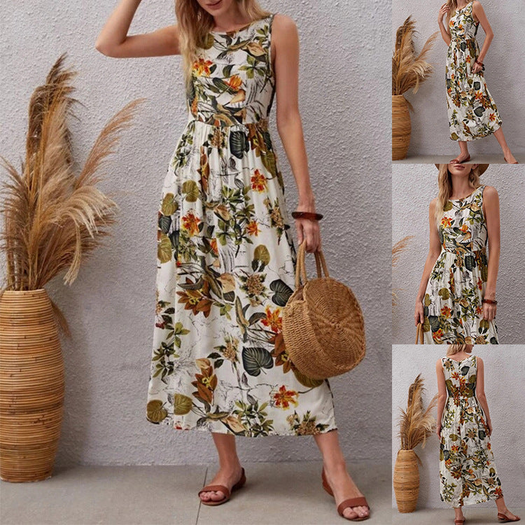 Floral A-Line Cotton Dress by Sophie Laurie