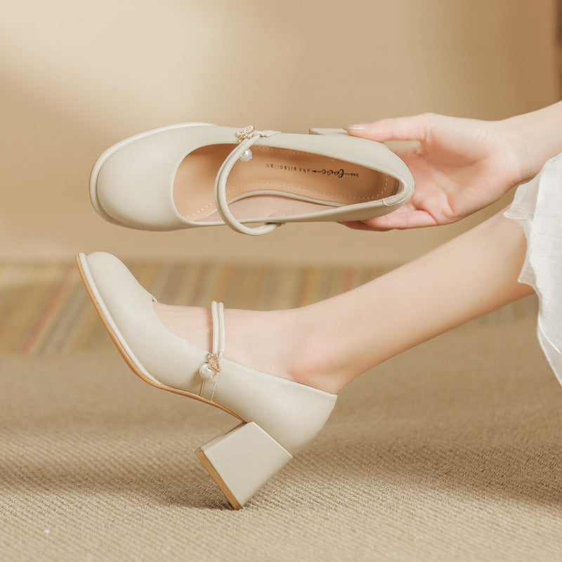 Elegant Chunky Heel High Heels by Sophie Laurie