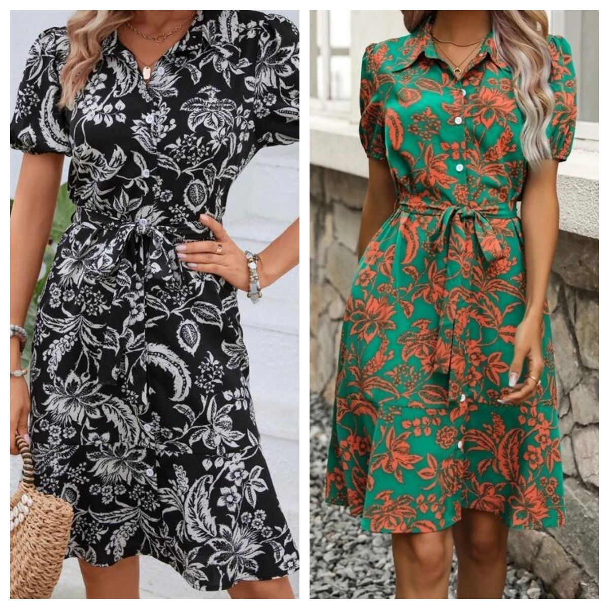 Floral Button-Up Sophie Laurie Summer Shirt Dress