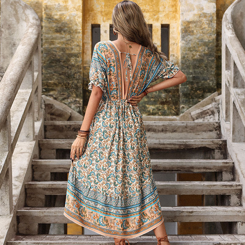 Vintage Floral Print Dress Sophie Laurie Summer