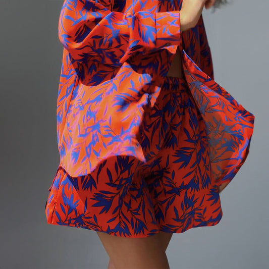 Vibrant Maple Leaf Sophie Laurie Printed Shirt Set
