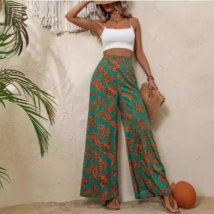 Elegant Floral Wide Leg Pants by Sophie Laurie