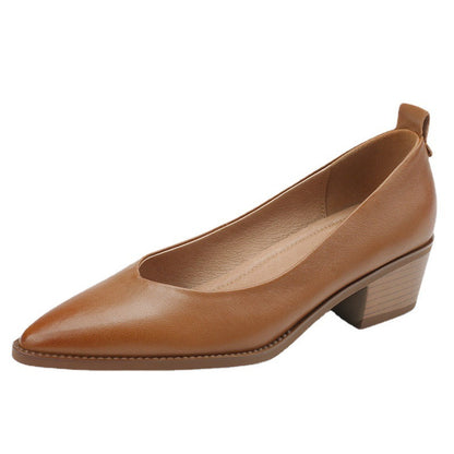 Elegant Sheepskin Low Heels by Sophie Laurie