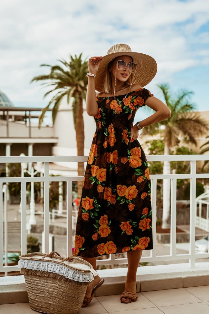Boho Off Shoulder Sophie Laurie Summer Print Dress