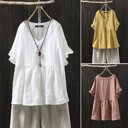 Ruffled Cotton Plus Top Sophie Laurie Pinterest-Inspired