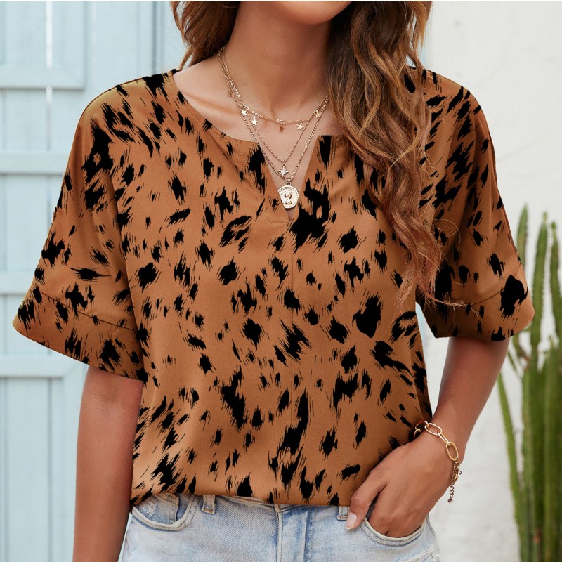 Printed V-Neck Everyday Top by Sophie Laurie