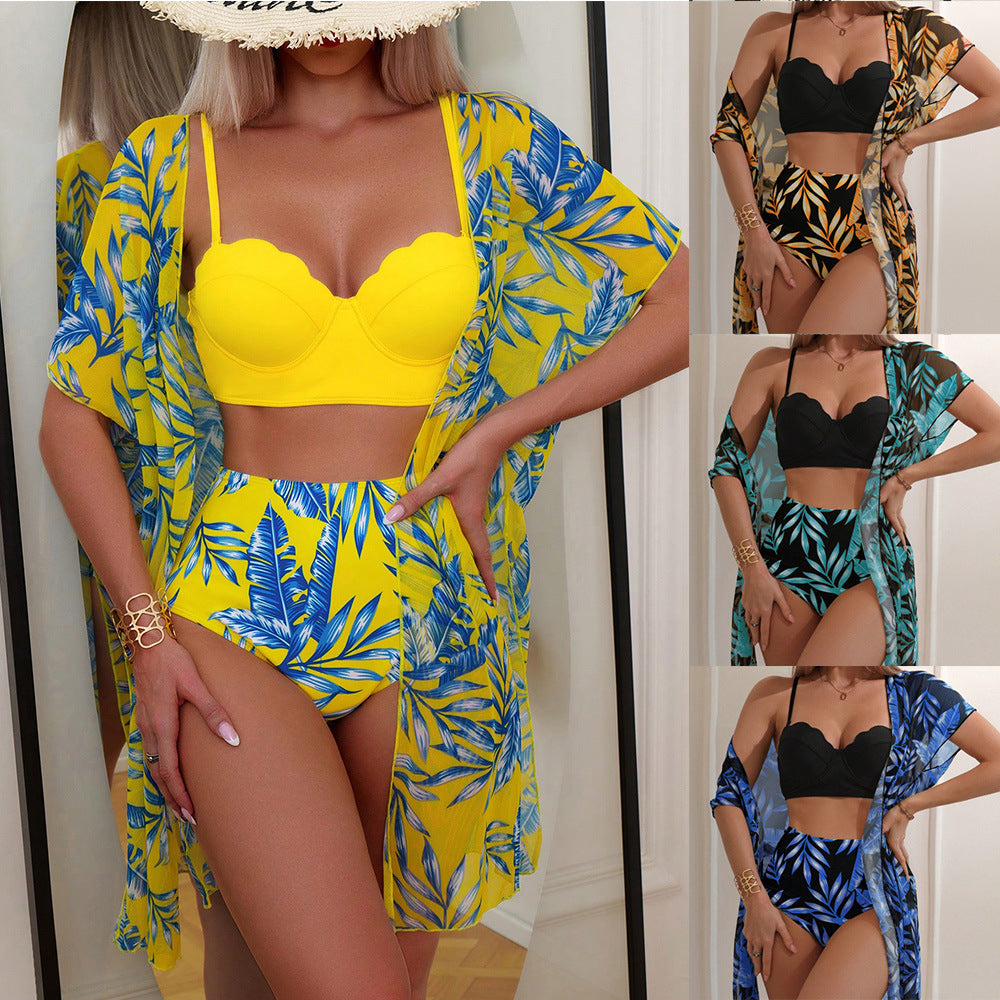 Vibrant Maple Leaf High Waist Bikini by Sophie Laurie