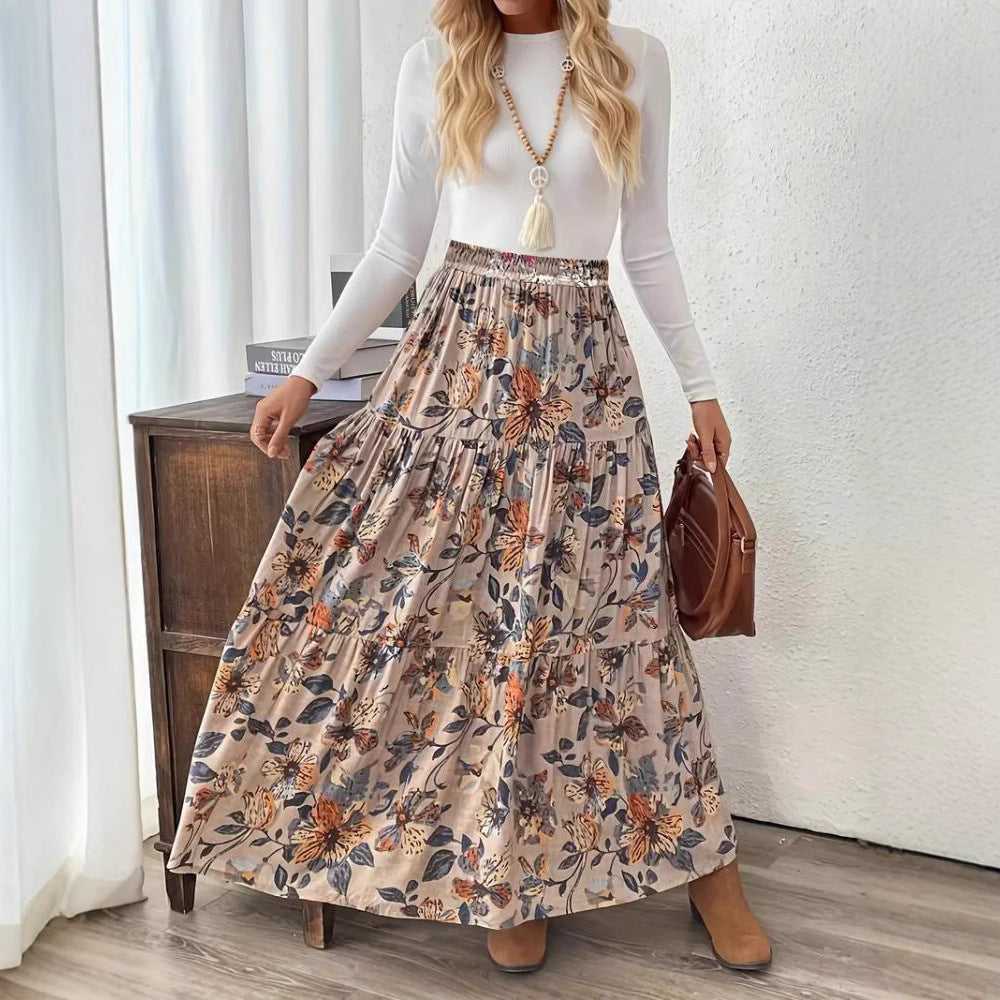 Bohemian Floral Sophie Laurie Midi Skirt