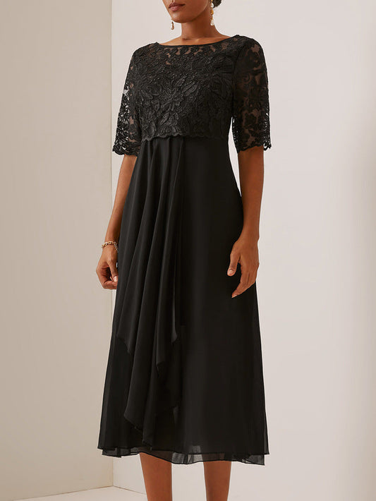 Elegant Sophie Laurie Lace Midi Evening Dress