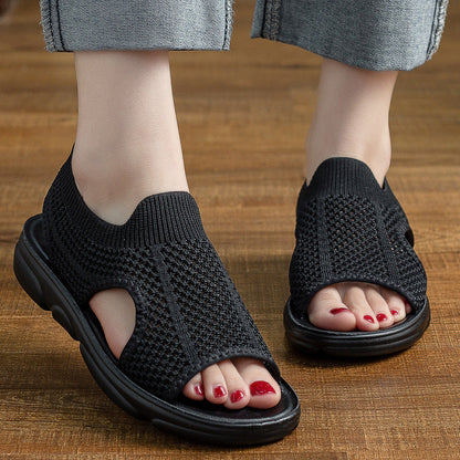 Breathable Knit Flat Sandals by Sophie Laurie