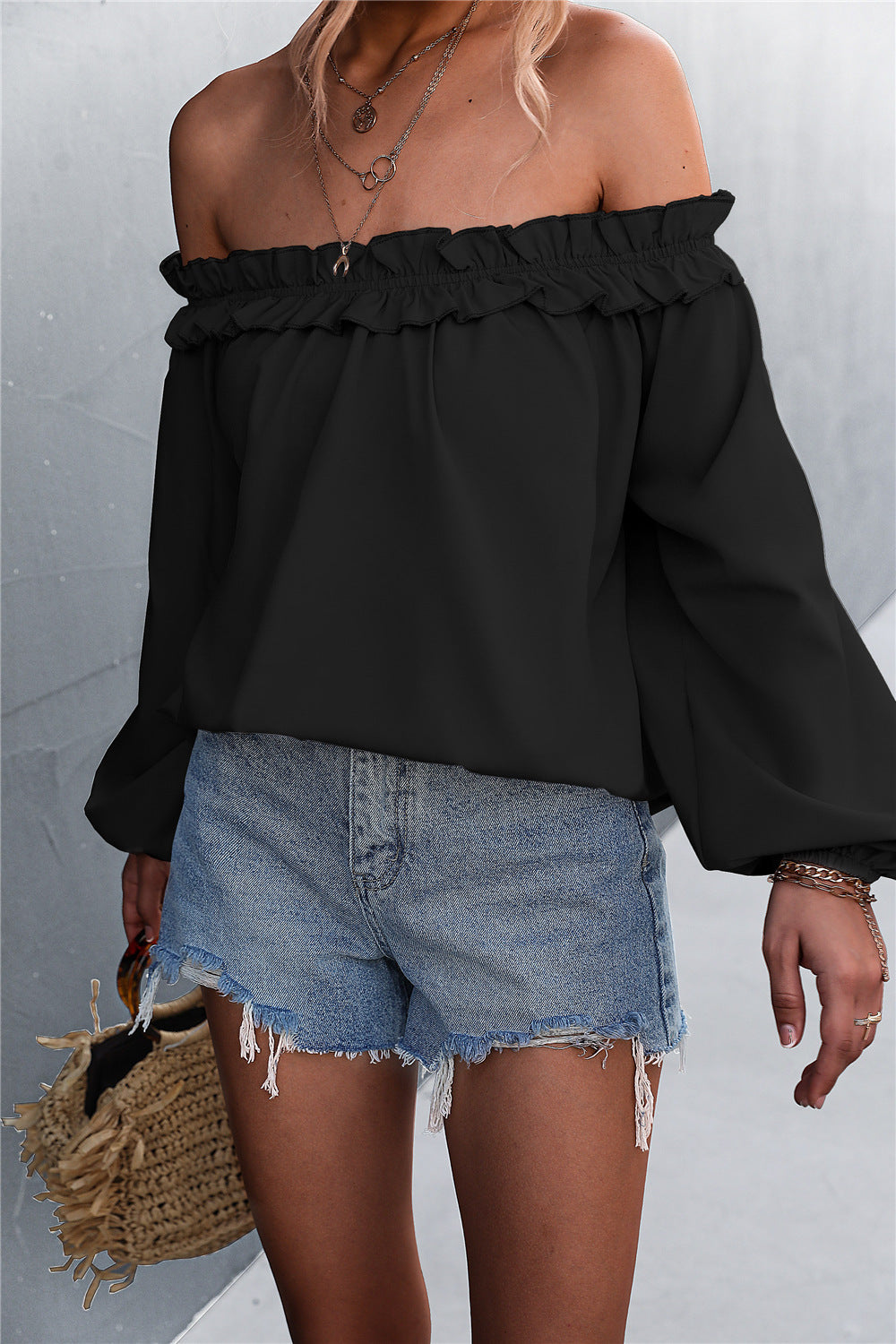 Chic Off-Shoulder Lantern Sleeve Top Sophie Laurie