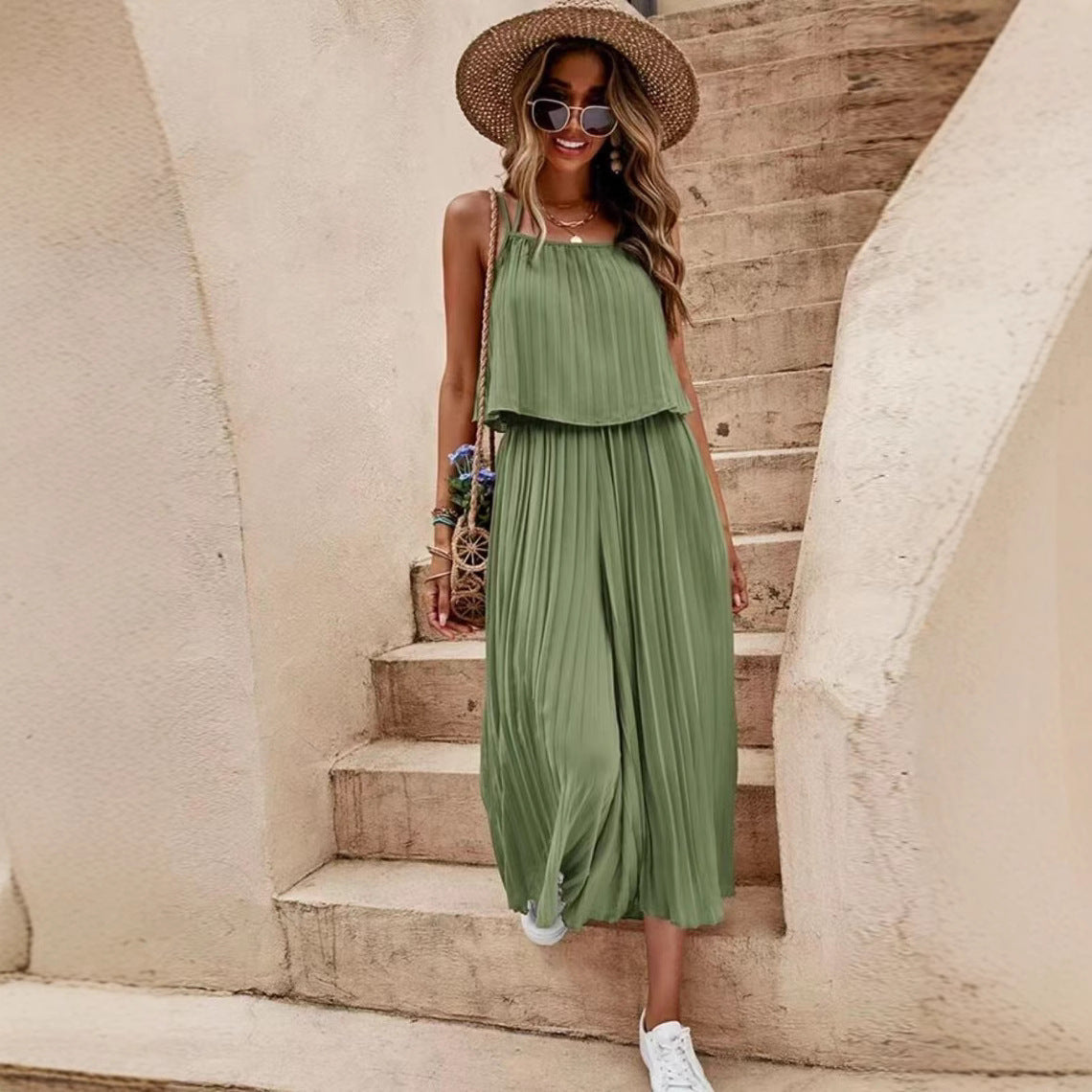 Pleated Loose Jumpsuit by Sophie Laurie