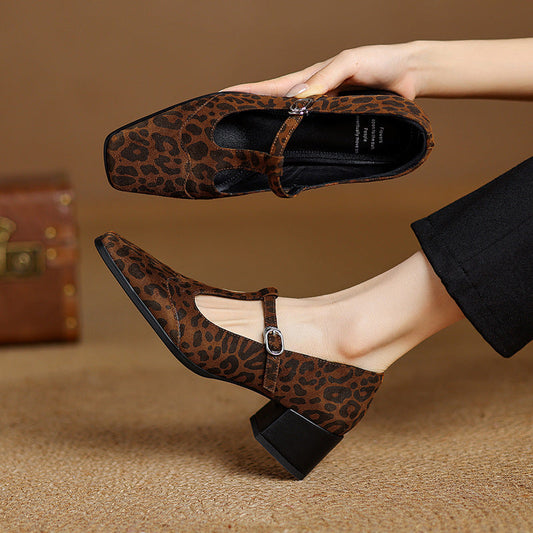 Vintage Leopard Chunky Pumps by Sophie Laurie