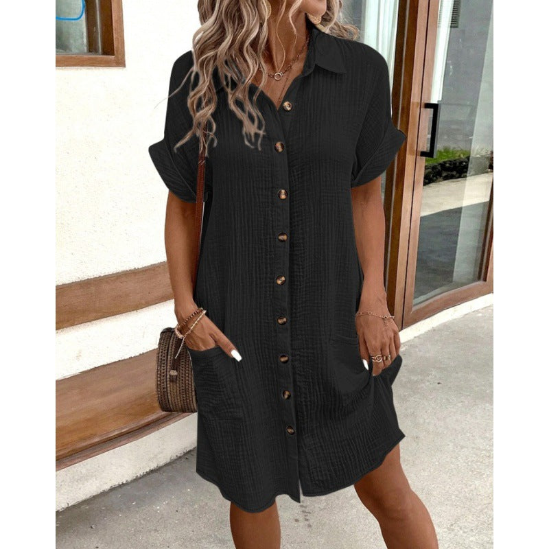 Chic Sophie Laurie Cotton Linen Shirt Dress