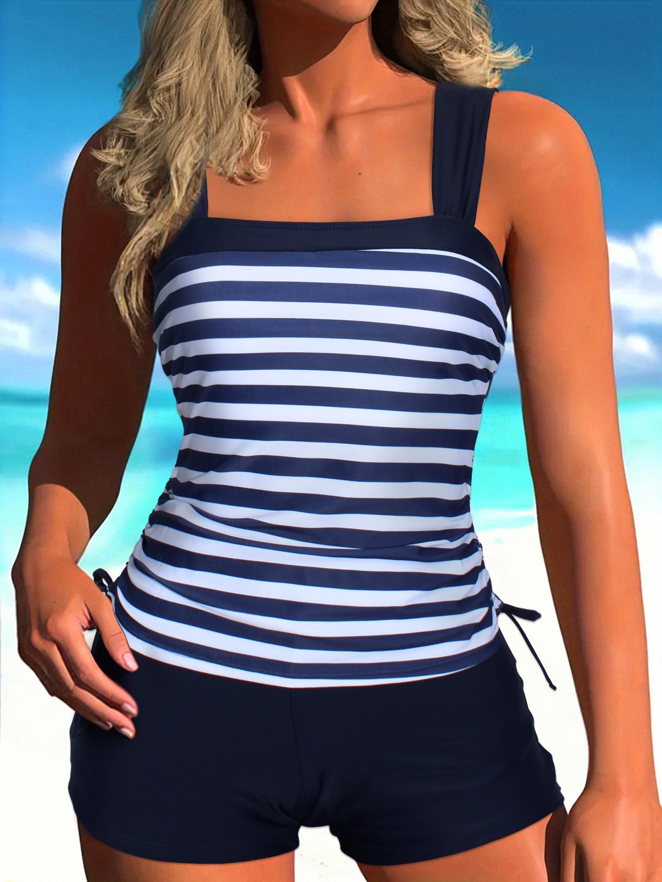 Striped Plus Size Bikini Boxers by Sophie Laurie