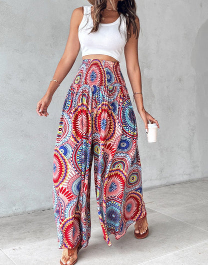 Retro Floral Wide-Leg Pants by Sophie Laurie