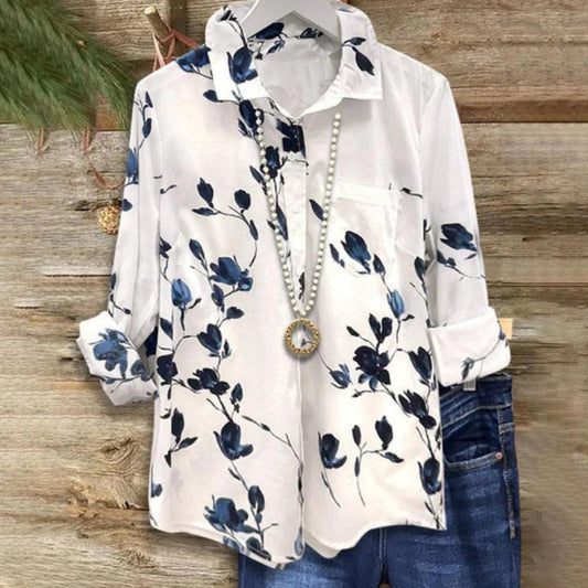 Floral Print Sophie Laurie Long Sleeve Blouse