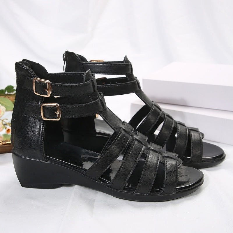 Chic Hollow-Out Wedge Sandals by Sophie Laurie