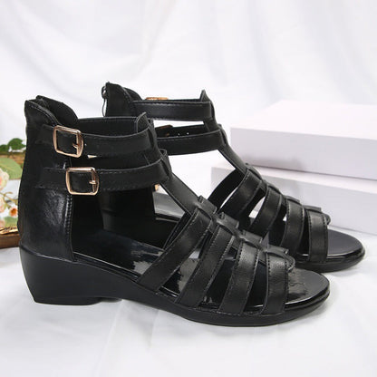 Chic Hollow-Out Wedge Sandals by Sophie Laurie