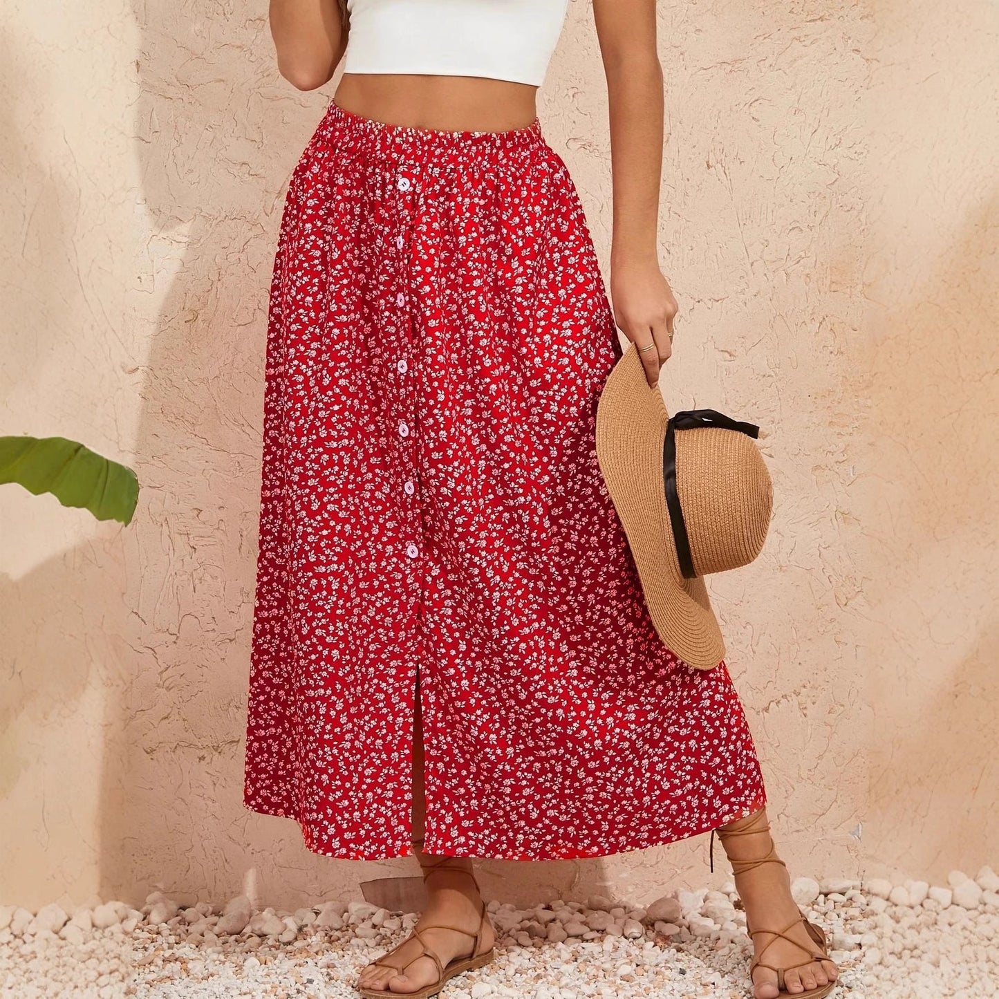 Pastoral Floral A-Line Skirt by Sophie Laurie