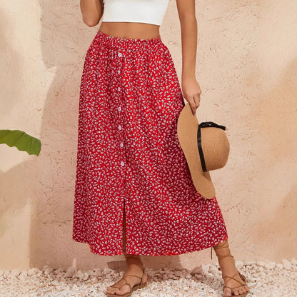 Pastoral Floral A-Line Skirt by Sophie Laurie