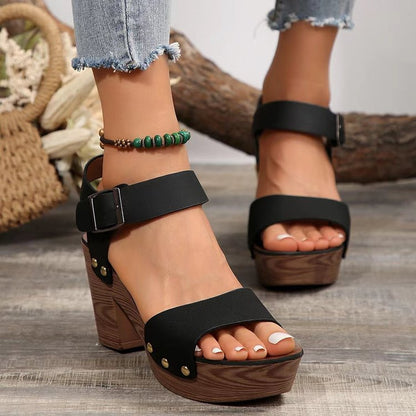 Chic Rivet Strap Sandals by Sophie Laurie