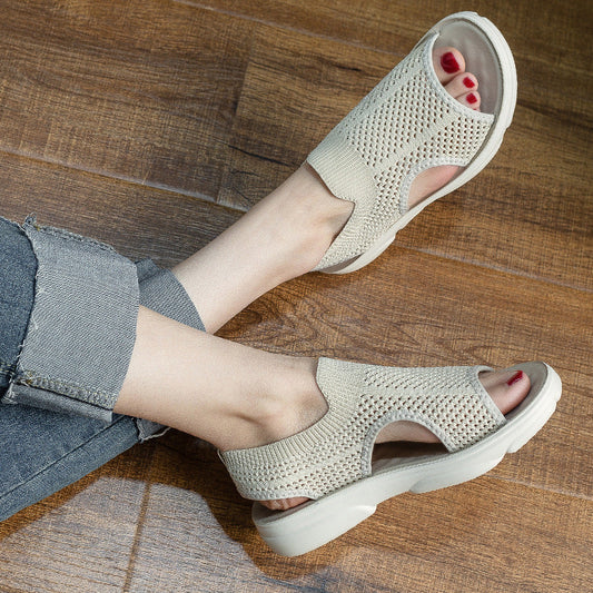 Breathable Knit Flat Sandals by Sophie Laurie