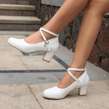 Elegant Chunky Heel Mary Janes by Sophie Laurie