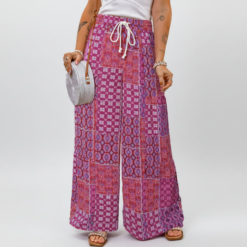 Boho Floral Sophie Laurie Wide Leg Pants