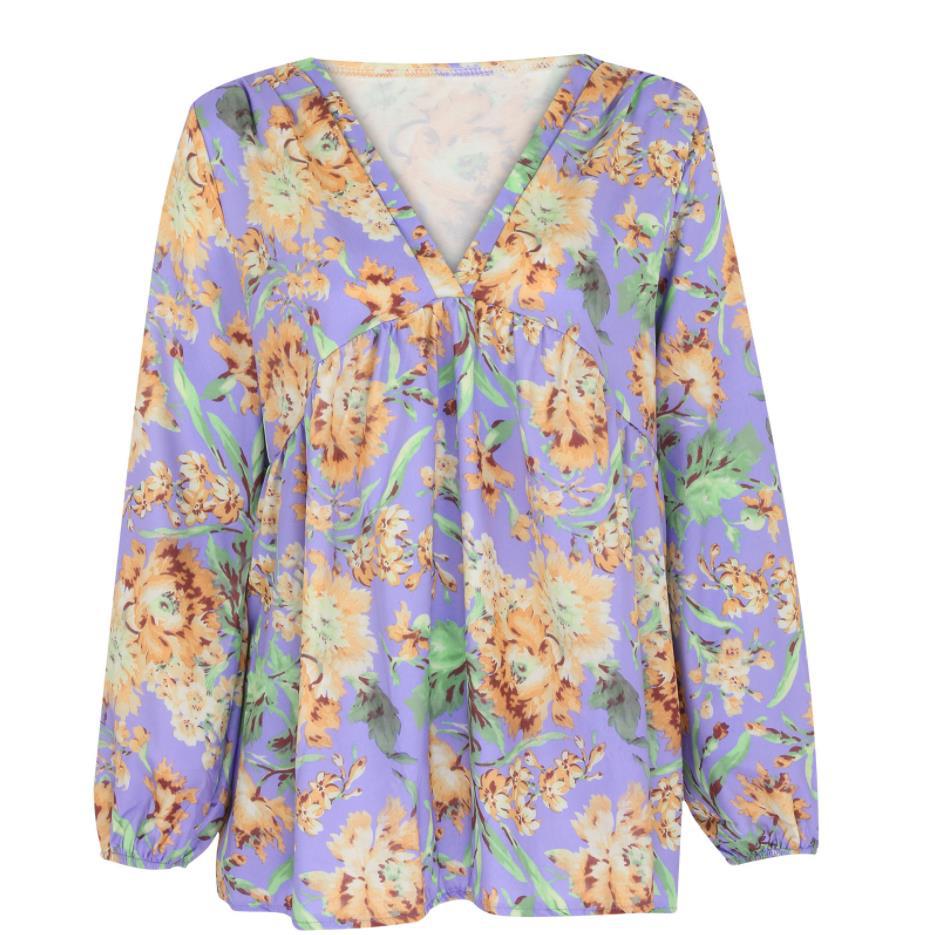 Vibrant Floral Sophie Laurie Long Sleeve Blouse