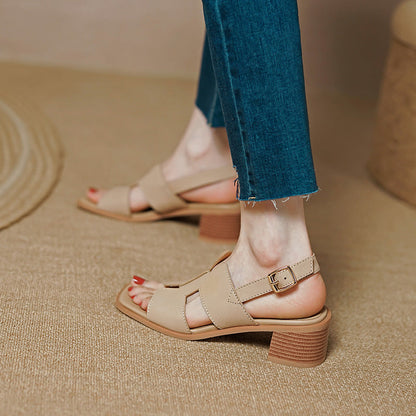 Chic Chunky Heel Sandals by Sophie Laurie
