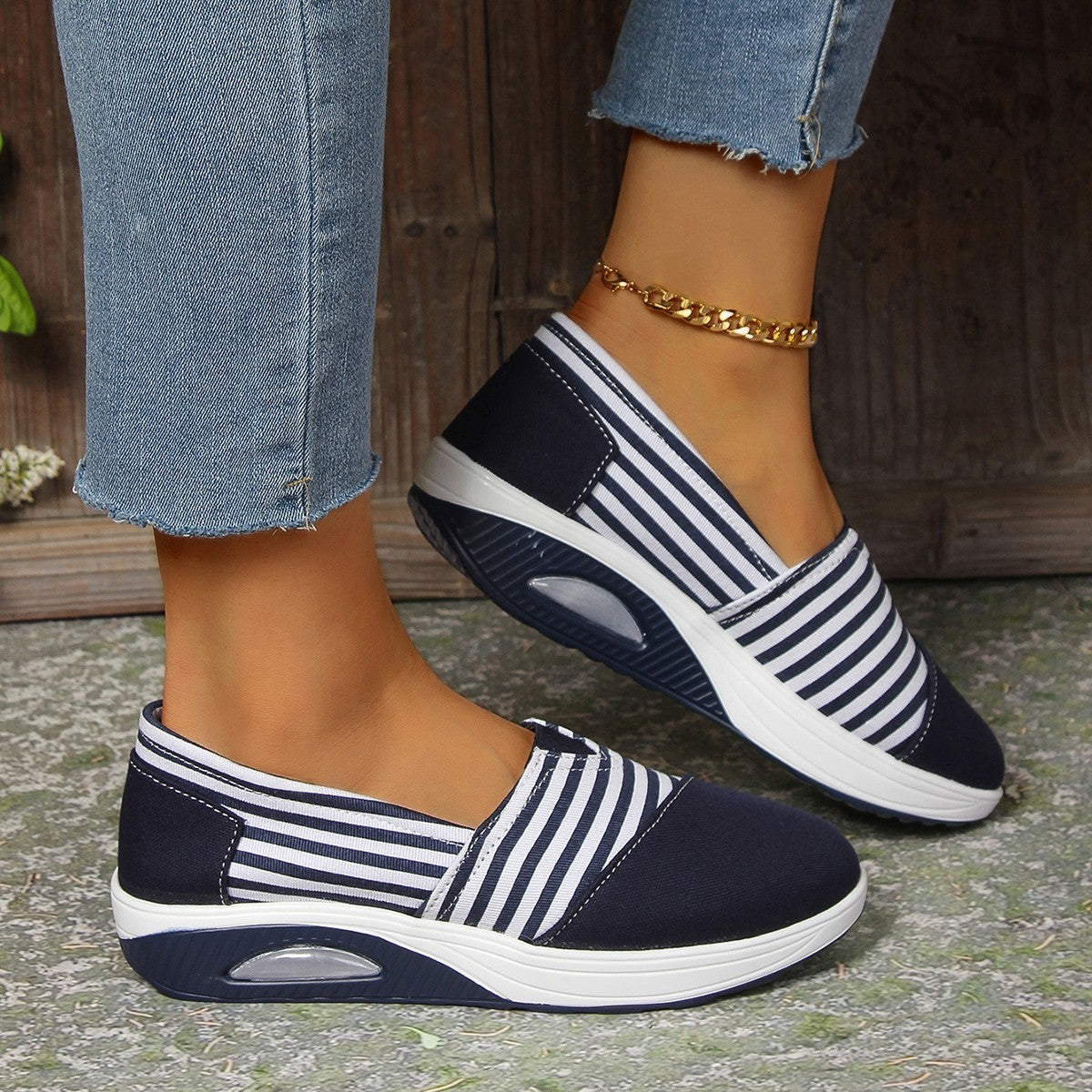 Striped Lightweight Slip-On Sophie Laurie Women's Shoes