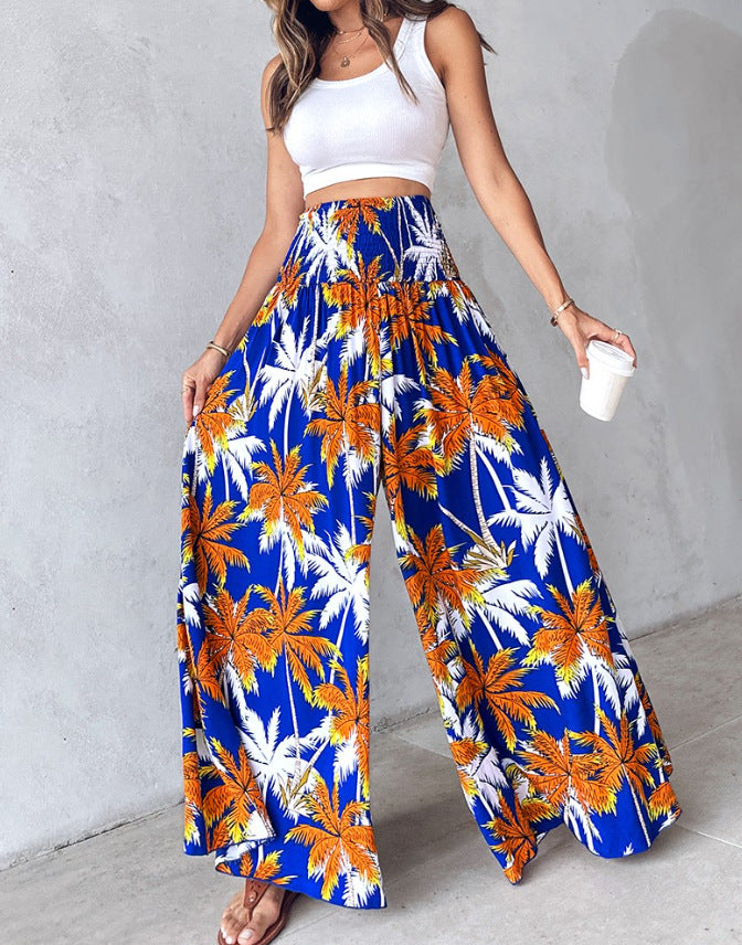 Retro Floral Wide-Leg Pants by Sophie Laurie