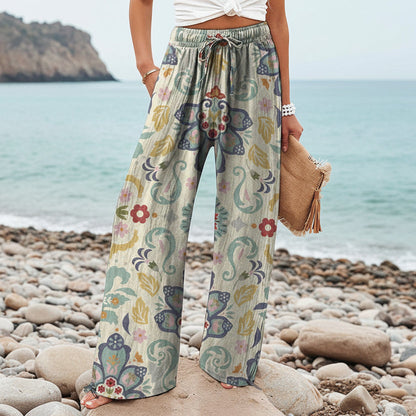 Boho Botanical Sophie Laurie Women's Wide-Leg Pants
