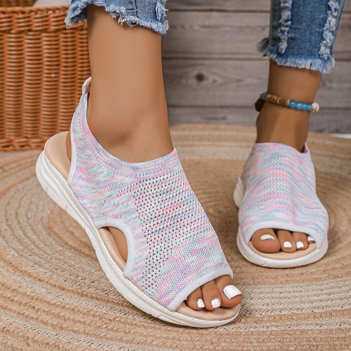 Breathable Flyknit Sandals by Sophie Laurie