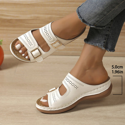 Retro Buckle Platform Sandals Sophie Laurie